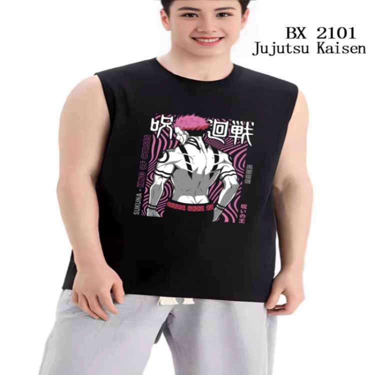 Jujutsu Kaisen Anime peripheral printed pure cotton vest T-shirt from S to 3XL