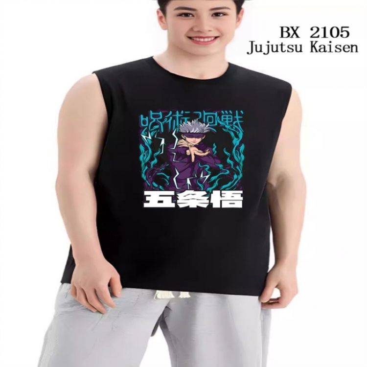 Jujutsu Kaisen Anime peripheral printed pure cotton vest T-shirt from S to 3XL