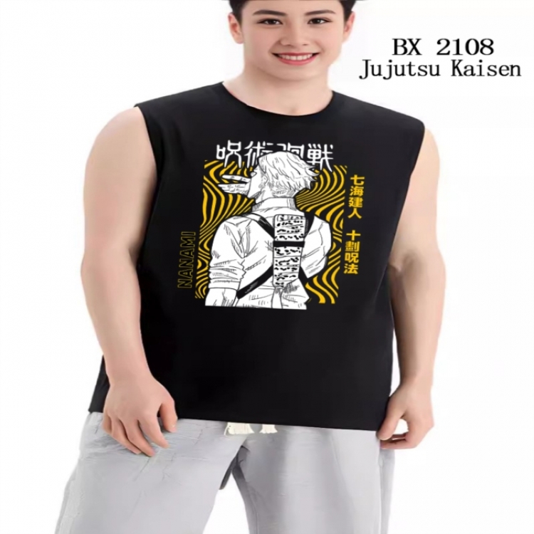 Jujutsu Kaisen Anime peripheral printed pure cotton vest T-shirt from S to 3XL