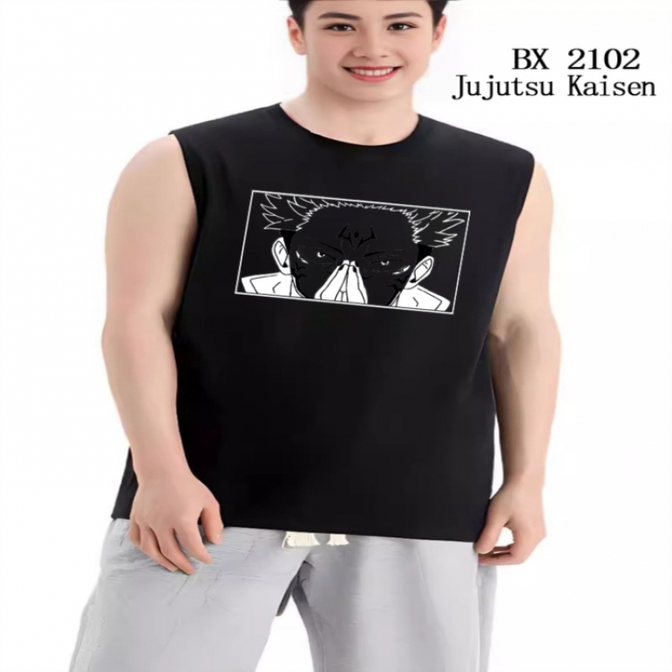 Jujutsu Kaisen Anime peripheral printed pure cotton vest T-shirt from S to 3XL