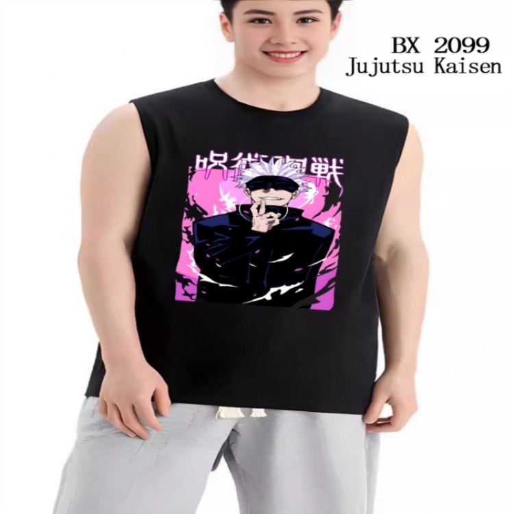 Jujutsu Kaisen Anime peripheral printed pure cotton vest T-shirt from S to 3XL