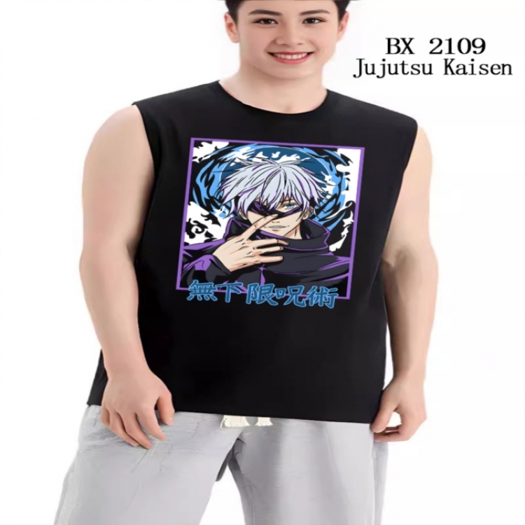 Jujutsu Kaisen Anime peripheral printed pure cotton vest T-shirt from S to 3XL