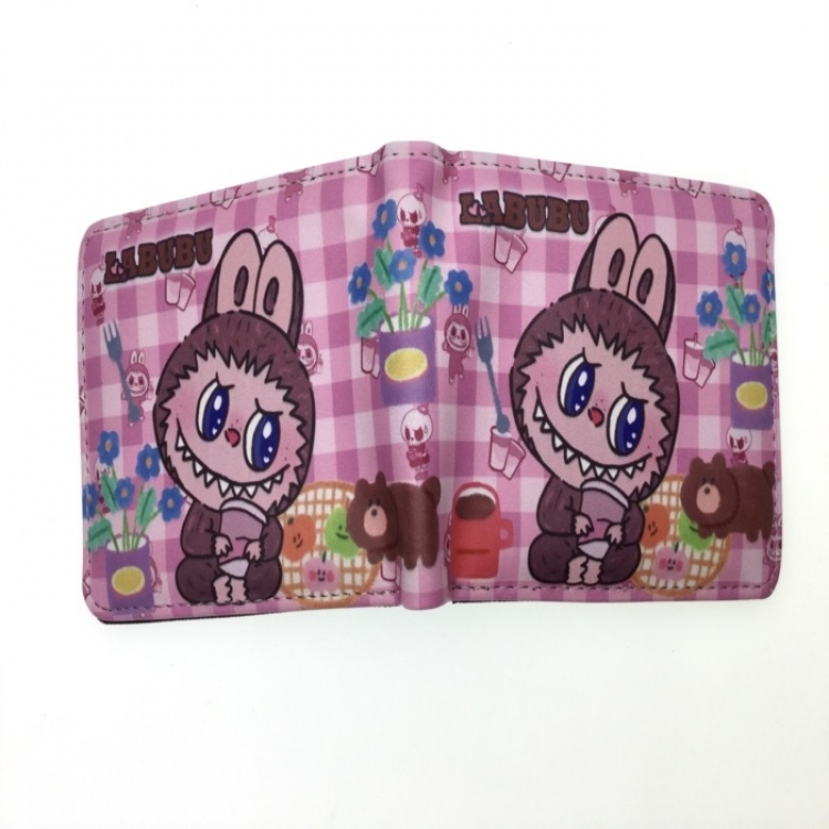 LABUBU Anime two fold  Short wallet 11X9.5CM 60G 