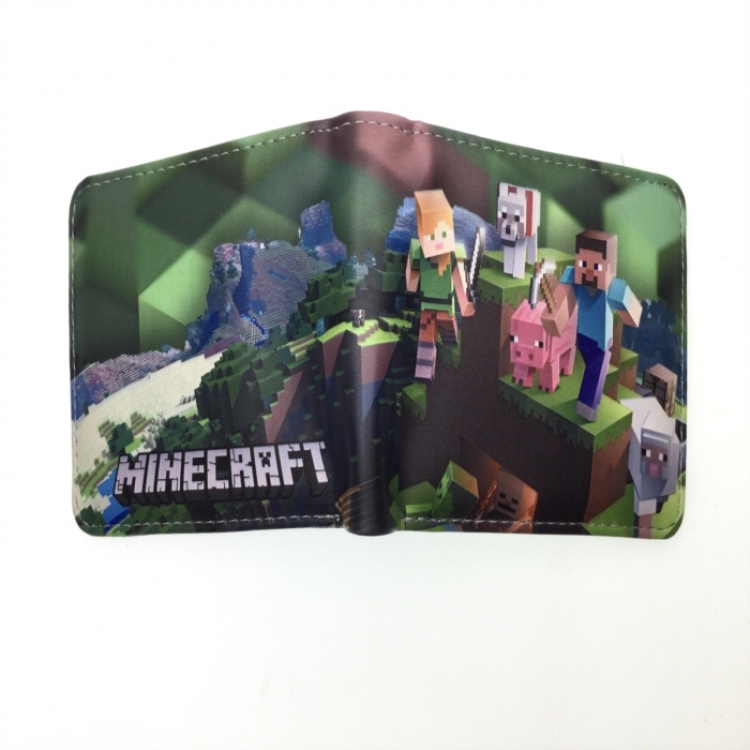Minecraft Anime two fold  Short wallet 11X9.5CM 60G 