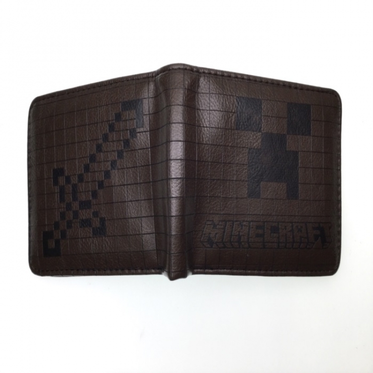 Minecraft Half fold embossed short leather wallet 11X10CM