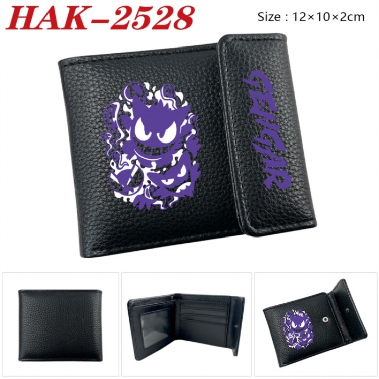 Pokemon Anime Litchi Pattern Hidden Buckle Half Fold Printed Wallet 12X10X2CM
