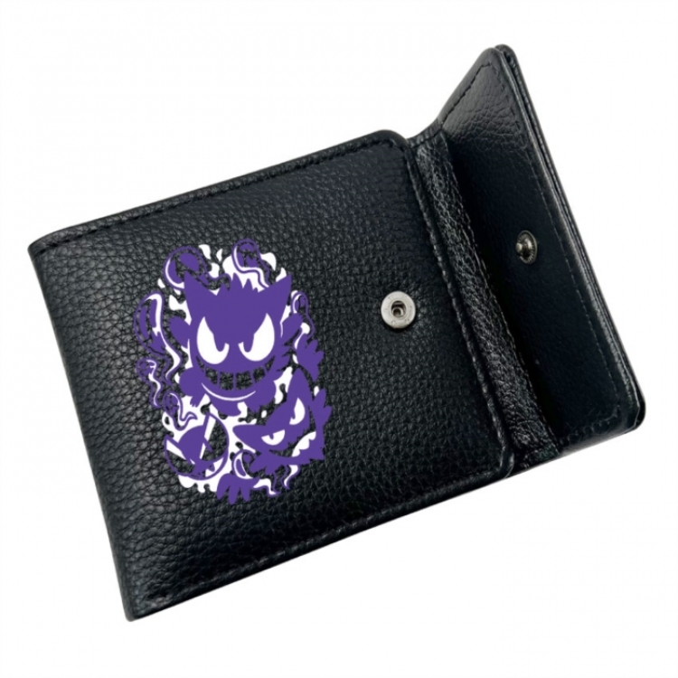 Pokemon Anime Litchi Pattern Hidden Buckle Half Fold Printed Wallet 12X10X2CM