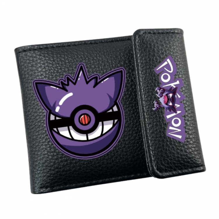 Pokemon Anime Litchi Pattern Hidden Buckle Half Fold Printed Wallet 12X10X2CM