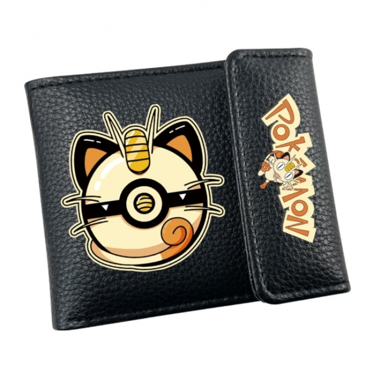 Pokemon Anime Litchi Pattern Hidden Buckle Half Fold Printed Wallet 12X10X2CM