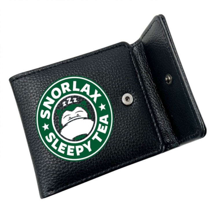 Pokemon Anime Litchi Pattern Hidden Buckle Half Fold Printed Wallet 12X10X2CM