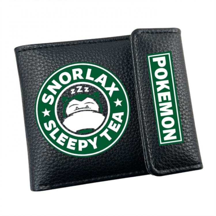 Pokemon Anime Litchi Pattern Hidden Buckle Half Fold Printed Wallet 12X10X2CM