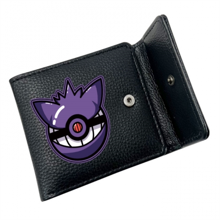 Pokemon Anime Litchi Pattern Hidden Buckle Half Fold Printed Wallet 12X10X2CM