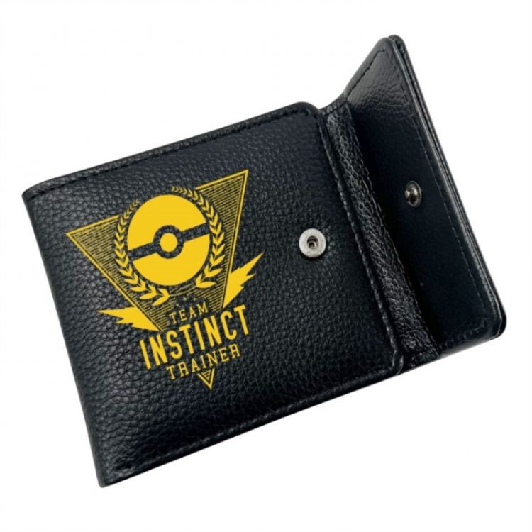 Pokemon Anime Litchi Pattern Hidden Buckle Half Fold Printed Wallet 12X10X2CM