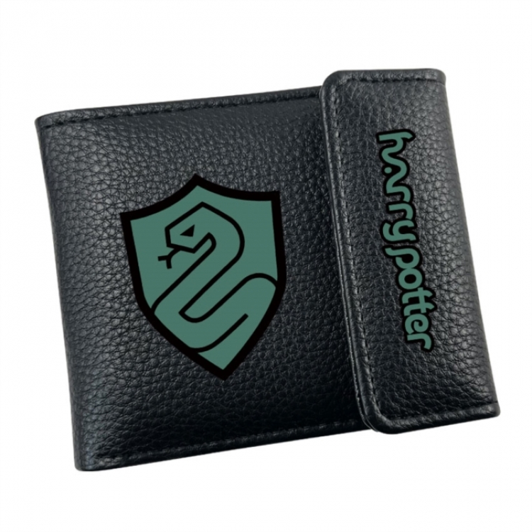 Harry Potter Anime Litchi Pattern Hidden Buckle Half Fold Printed Wallet 12X10X2CM