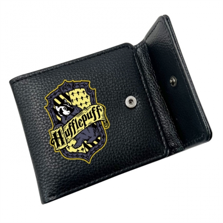 Harry Potter Anime Litchi Pattern Hidden Buckle Half Fold Printed Wallet 12X10X2CM