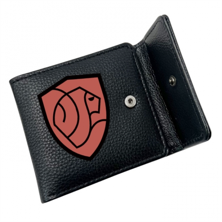 Harry Potter Anime Litchi Pattern Hidden Buckle Half Fold Printed Wallet 12X10X2CM