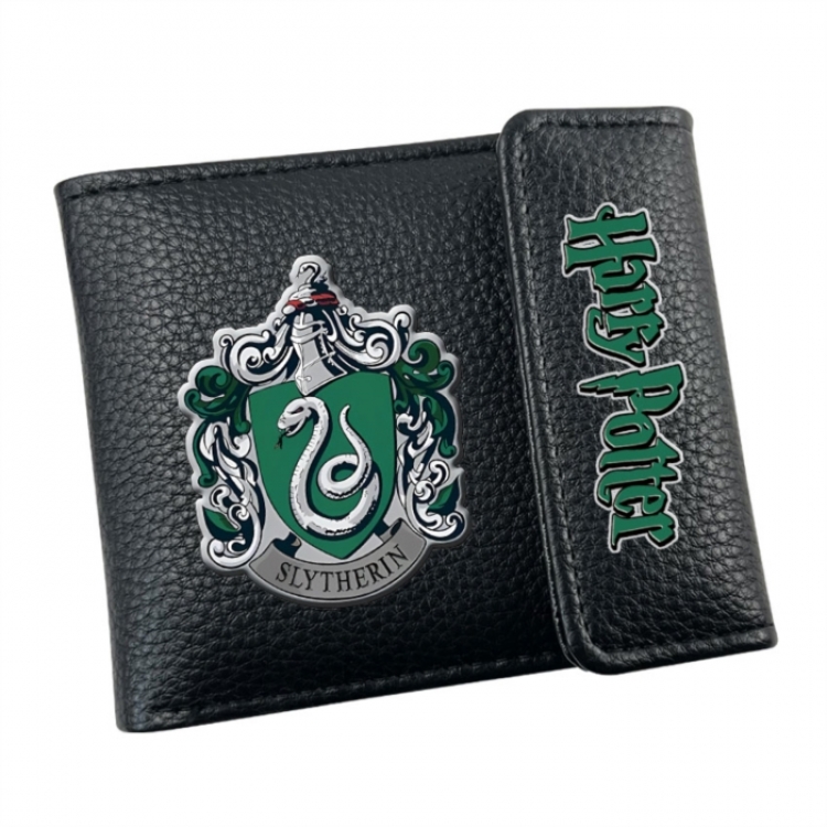Harry Potter Anime Litchi Pattern Hidden Buckle Half Fold Printed Wallet 12X10X2CM