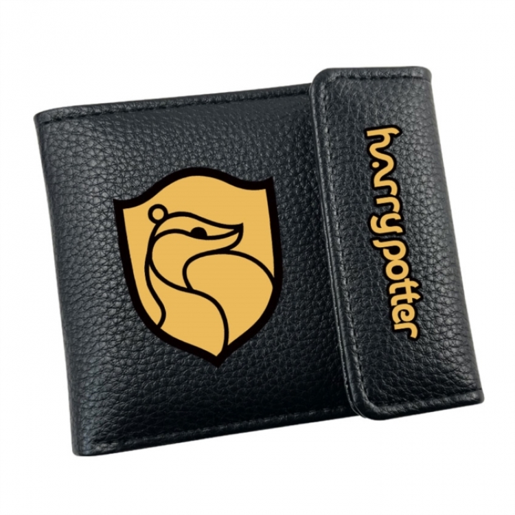 Harry Potter Anime Litchi Pattern Hidden Buckle Half Fold Printed Wallet 12X10X2CM