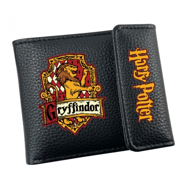 Harry Potter Anime Litchi Pattern Hidden Buckle Half Fold Printed Wallet 12X10X2CM