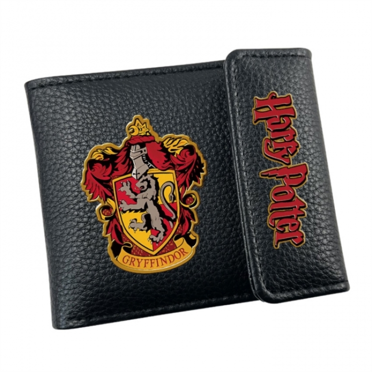 Harry Potter Anime Litchi Pattern Hidden Buckle Half Fold Printed Wallet 12X10X2CM