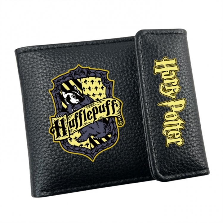 Harry Potter Anime Litchi Pattern Hidden Buckle Half Fold Printed Wallet 12X10X2CM