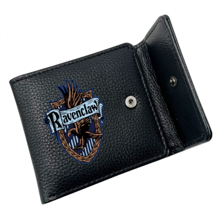 Harry Potter Anime Litchi Pattern Hidden Buckle Half Fold Printed Wallet 12X10X2CM