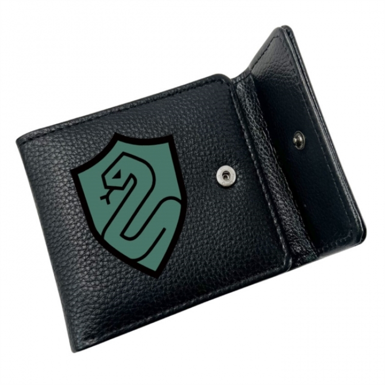 Harry Potter Anime Litchi Pattern Hidden Buckle Half Fold Printed Wallet 12X10X2CM