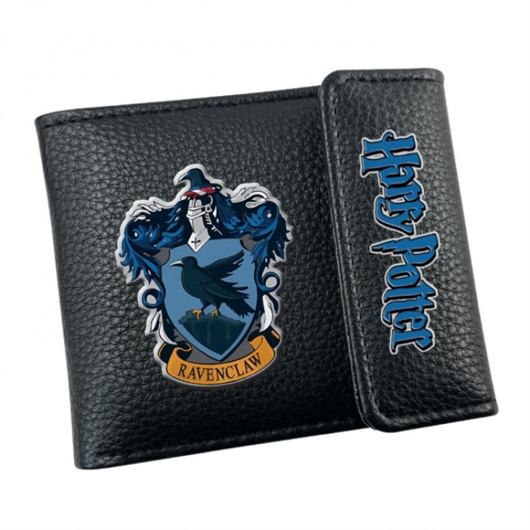 Harry Potter Anime Litchi Pattern Hidden Buckle Half Fold Printed Wallet 12X10X2CM