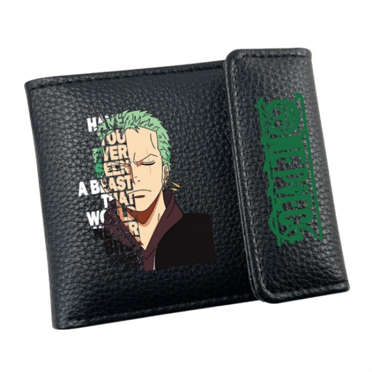 One Piece Anime Litchi Pattern Hidden Buckle Half Fold Printed Wallet 12X10X2CM