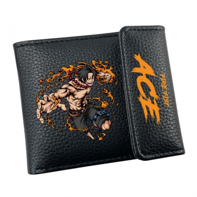 One Piece Anime Litchi Pattern Hidden Buckle Half Fold Printed Wallet 12X10X2CM