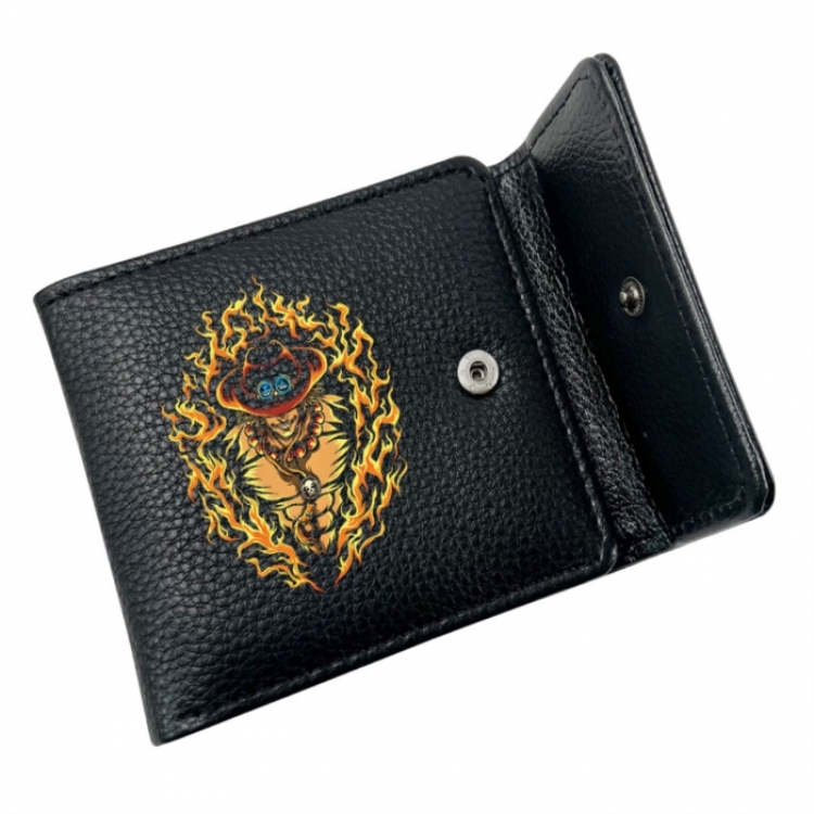 One Piece Anime Litchi Pattern Hidden Buckle Half Fold Printed Wallet 12X10X2CM