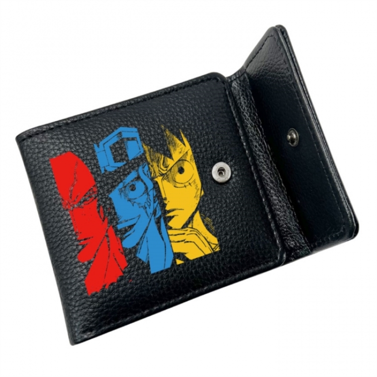 One Piece Anime Litchi Pattern Hidden Buckle Half Fold Printed Wallet 12X10X2CM