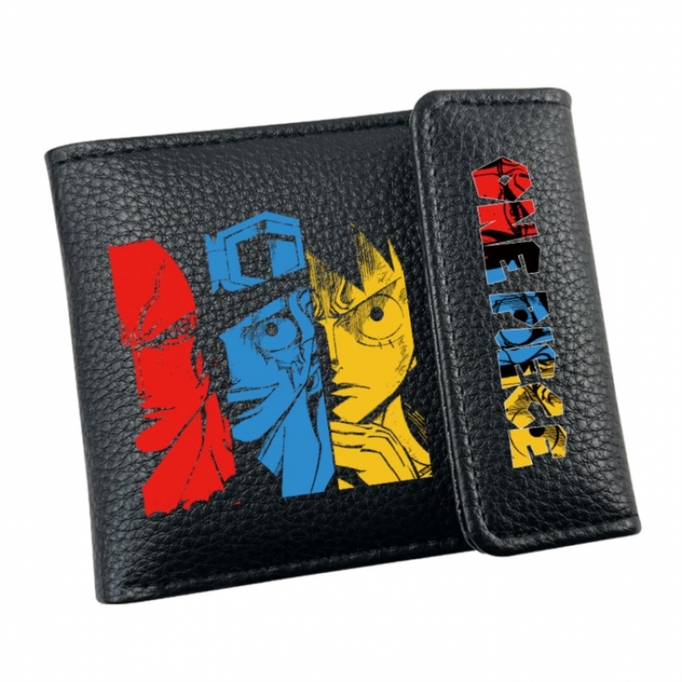 One Piece Anime Litchi Pattern Hidden Buckle Half Fold Printed Wallet 12X10X2CM