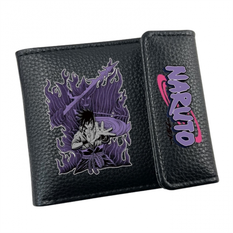 Naruto Anime Litchi Pattern Hidden Buckle Half Fold Printed Wallet 12X10X2CM