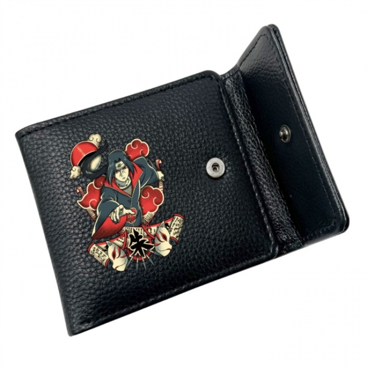 Naruto Anime Litchi Pattern Hidden Buckle Half Fold Printed Wallet 12X10X2CM
