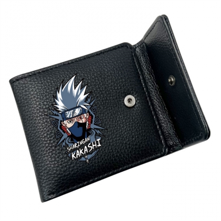 Naruto Anime Litchi Pattern Hidden Buckle Half Fold Printed Wallet 12X10X2CM