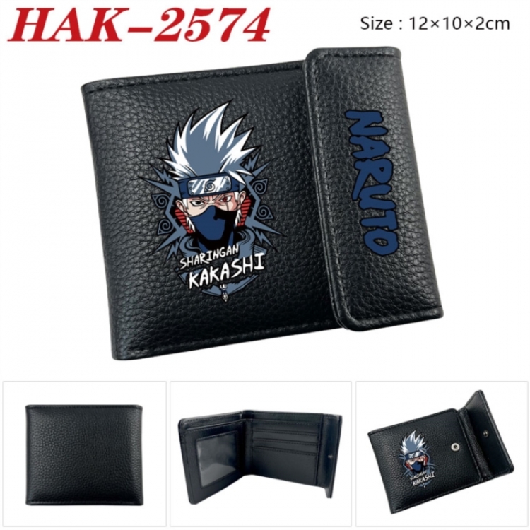 Naruto Anime Litchi Pattern Hidden Buckle Half Fold Printed Wallet 12X10X2CM