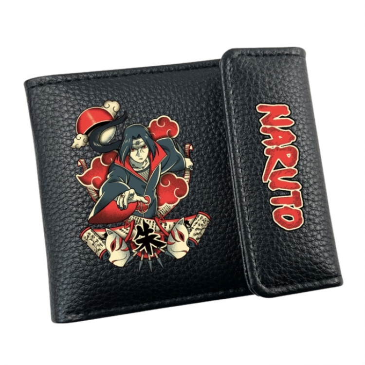 Naruto Anime Litchi Pattern Hidden Buckle Half Fold Printed Wallet 12X10X2CM