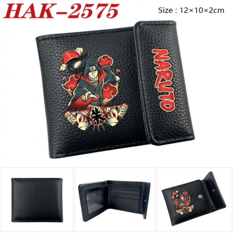 Naruto Anime Litchi Pattern Hidden Buckle Half Fold Printed Wallet 12X10X2CM
