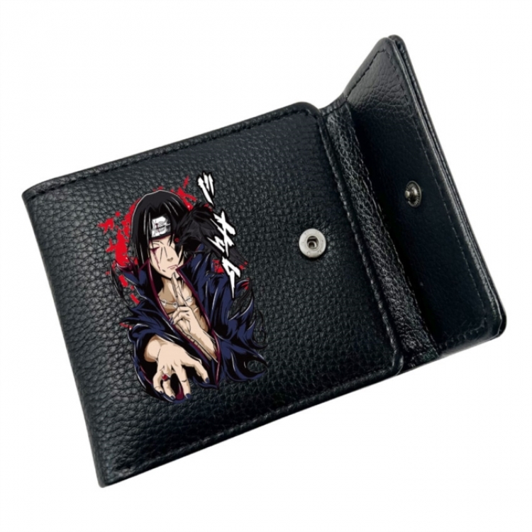 Naruto Anime Litchi Pattern Hidden Buckle Half Fold Printed Wallet 12X10X2CM