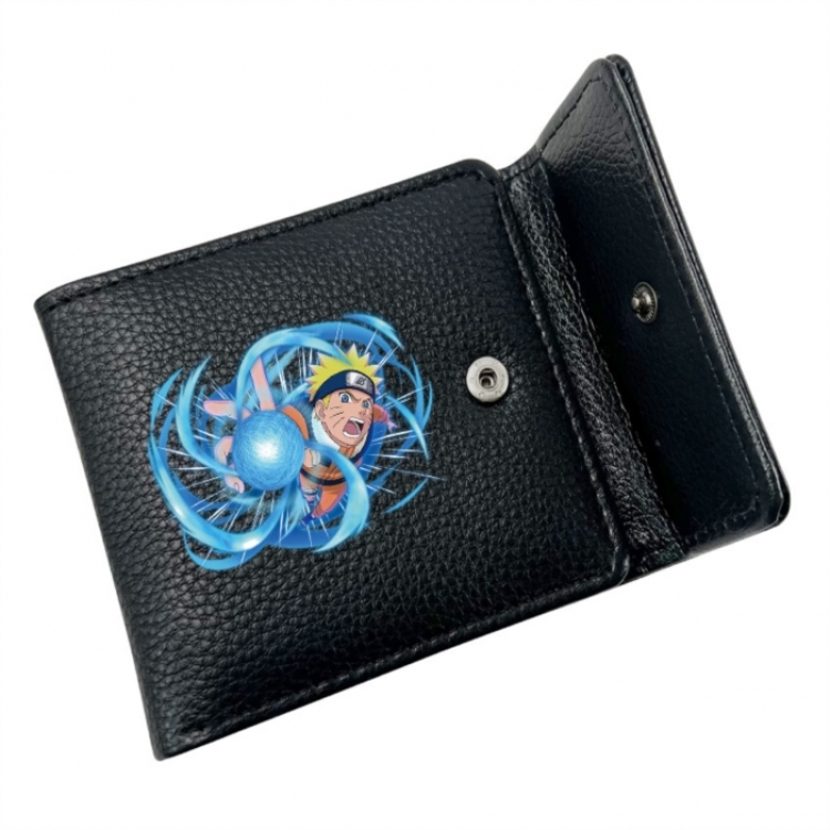 Naruto Anime Litchi Pattern Hidden Buckle Half Fold Printed Wallet 12X10X2CM