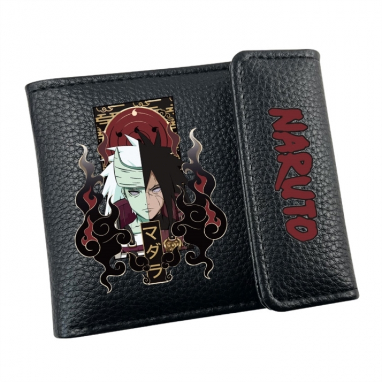Naruto Anime Litchi Pattern Hidden Buckle Half Fold Printed Wallet 12X10X2CM