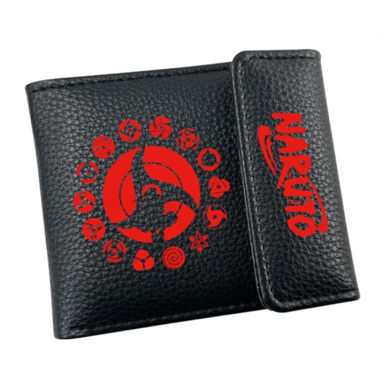 Naruto Anime Litchi Pattern Hidden Buckle Half Fold Printed Wallet 12X10X2CM