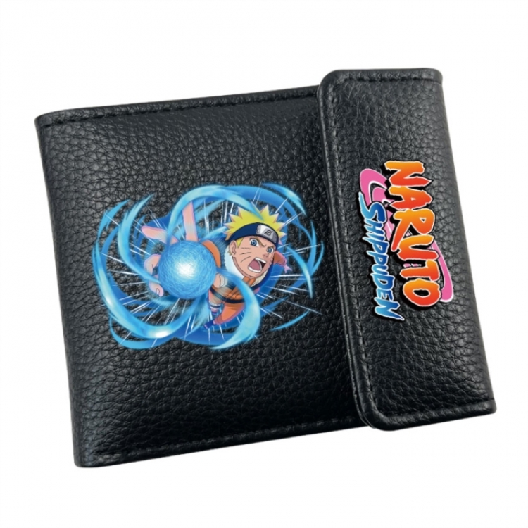 Naruto Anime Litchi Pattern Hidden Buckle Half Fold Printed Wallet 12X10X2CM