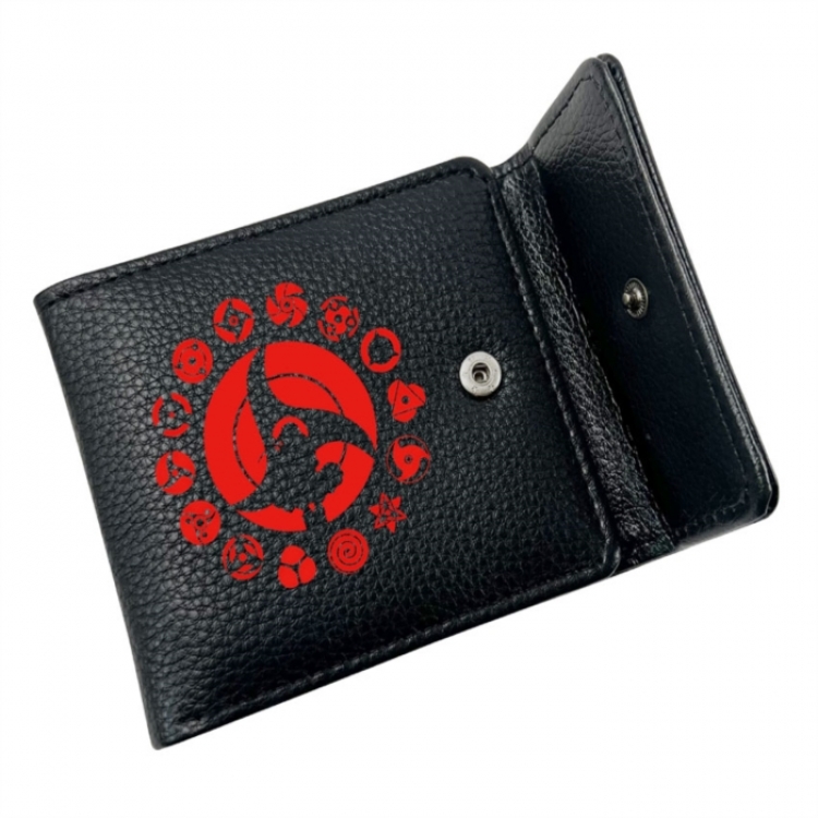 Naruto Anime Litchi Pattern Hidden Buckle Half Fold Printed Wallet 12X10X2CM
