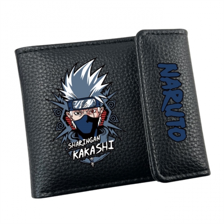 Naruto Anime Litchi Pattern Hidden Buckle Half Fold Printed Wallet 12X10X2CM