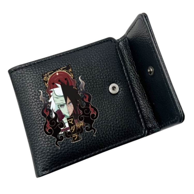 Naruto Anime Litchi Pattern Hidden Buckle Half Fold Printed Wallet 12X10X2CM