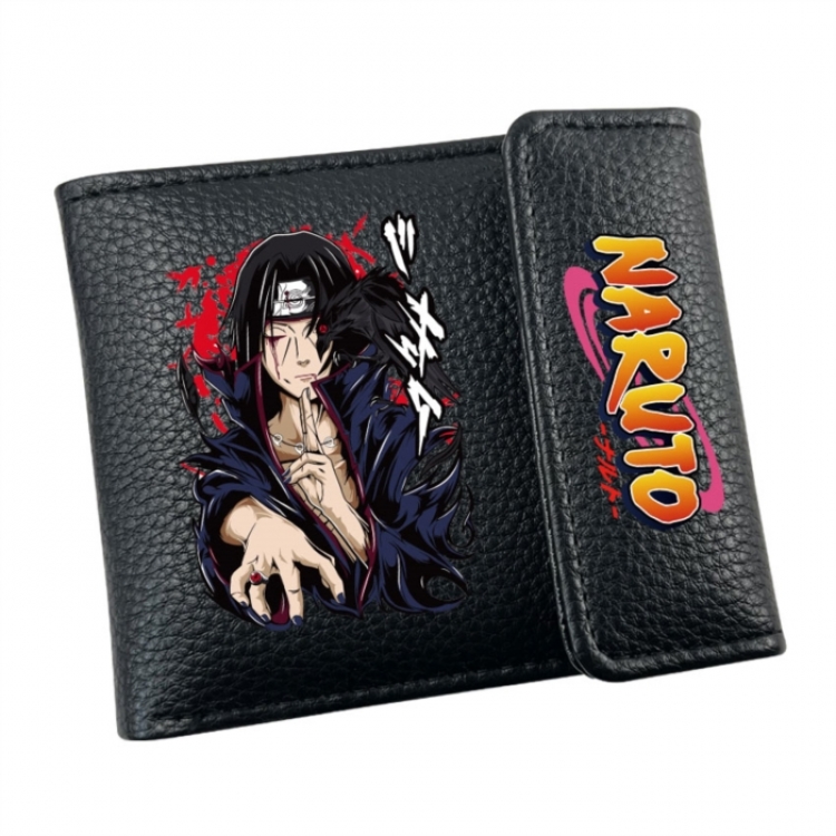 Naruto Anime Litchi Pattern Hidden Buckle Half Fold Printed Wallet 12X10X2CM