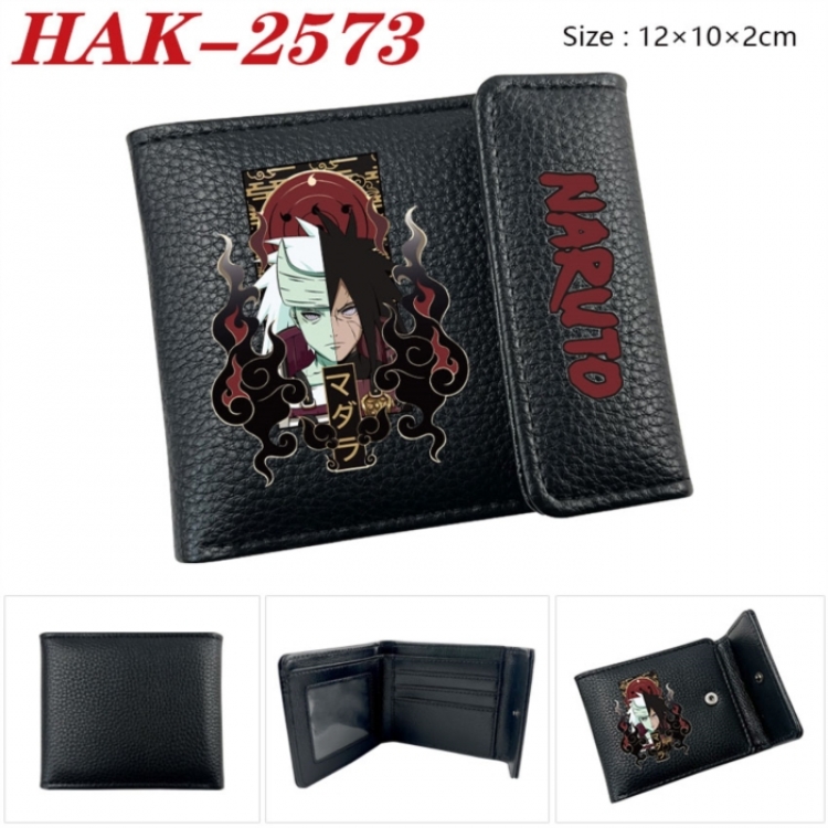 Naruto Anime Litchi Pattern Hidden Buckle Half Fold Printed Wallet 12X10X2CM