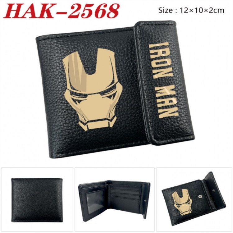Marvel Anime Litchi Pattern Hidden Buckle Half Fold Printed Wallet 12X10X2CM